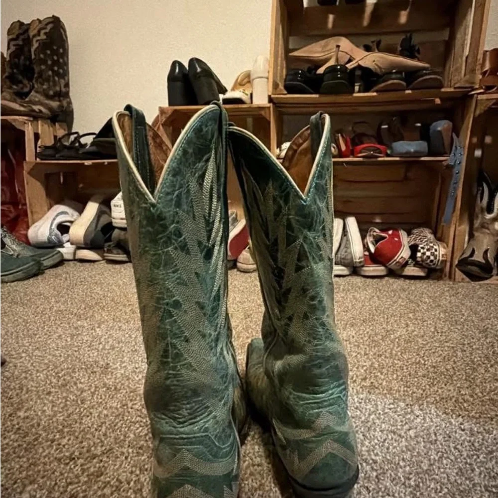 Green Johnny Ringo Cowboy Boots - Picture 3 of 5